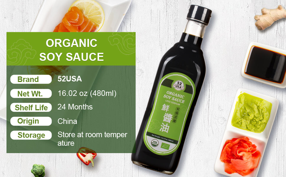 52USA Light Meal Duo 2-Bottle + 2-Box Bundle: Low Sodium Soy Sauce 16.2oz (2 Pack) & Shirataki Noodles 6-Pack Variety (2 Boxes, 12 Pouches Total) – Ready-to-Eat Low Fat Pasta & Sauce Stock-Up Kit