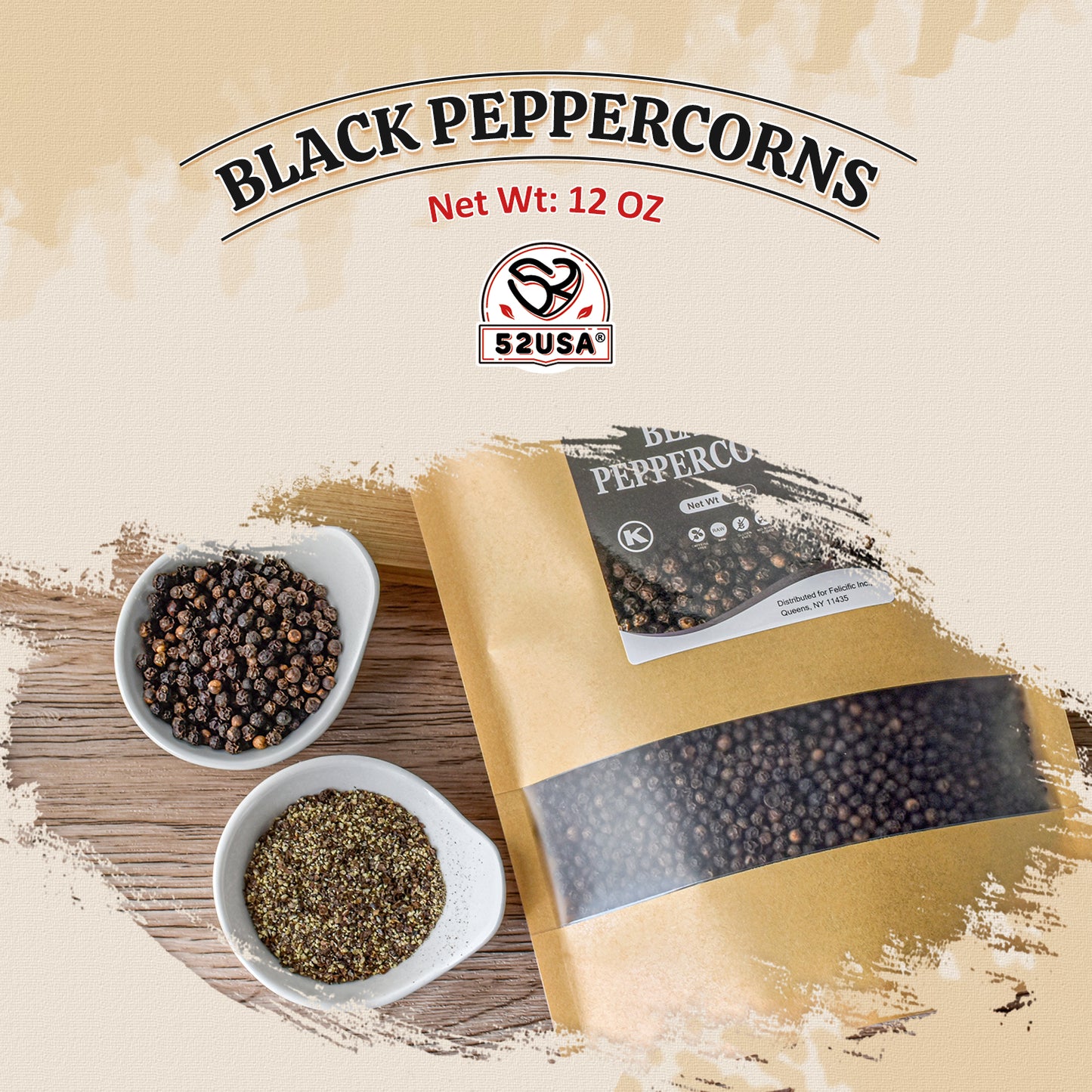 52usa Whole Black Pepper 12oz
