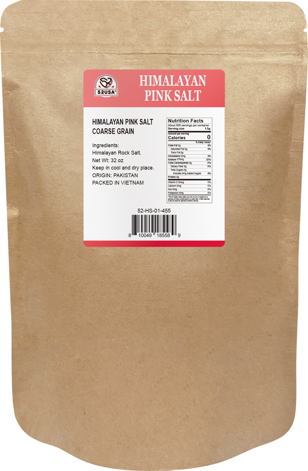 52usa Himalayan Pink Salt 2lb