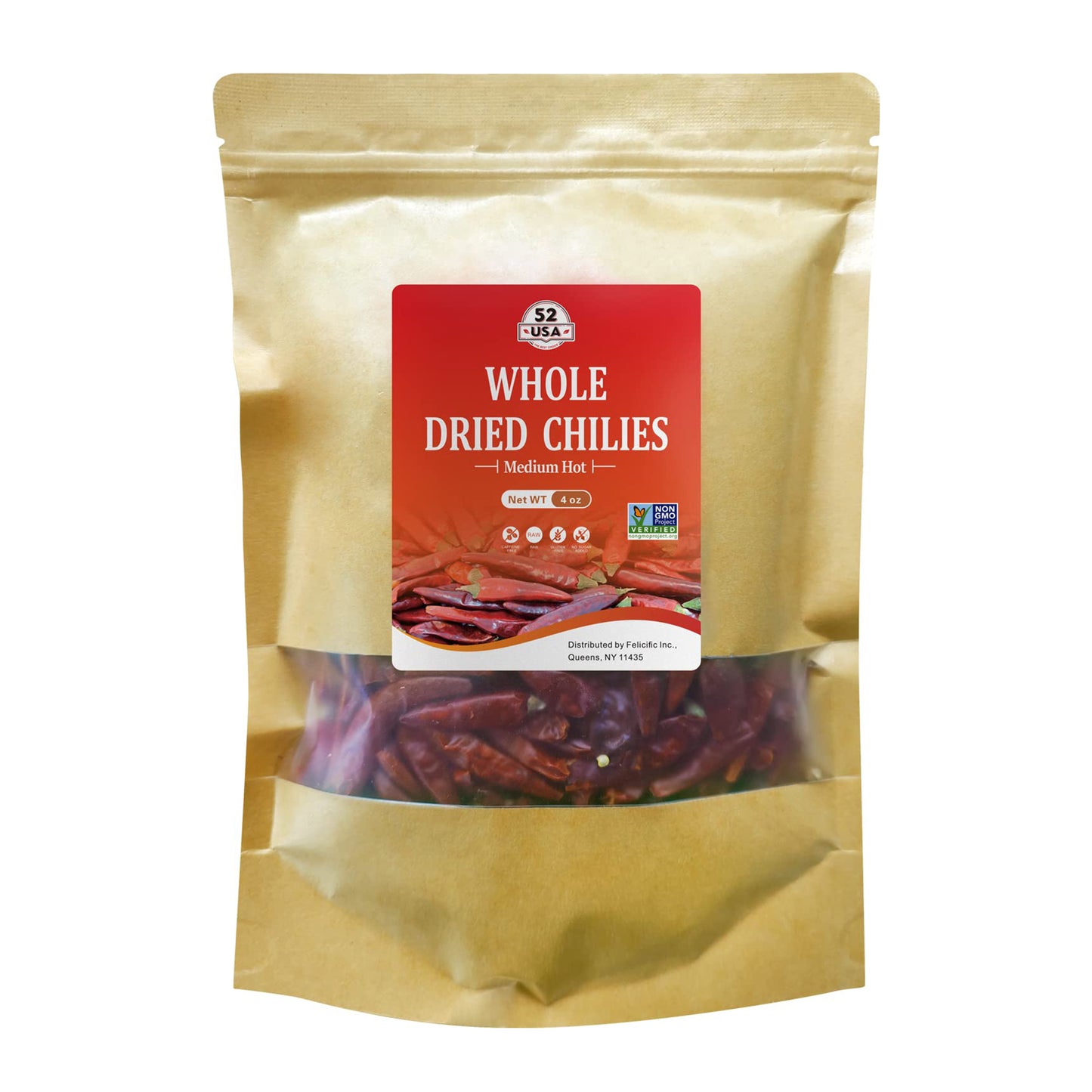 52usa Szechuan Red Dried Whole Chilis 4oz (Medium Hot)