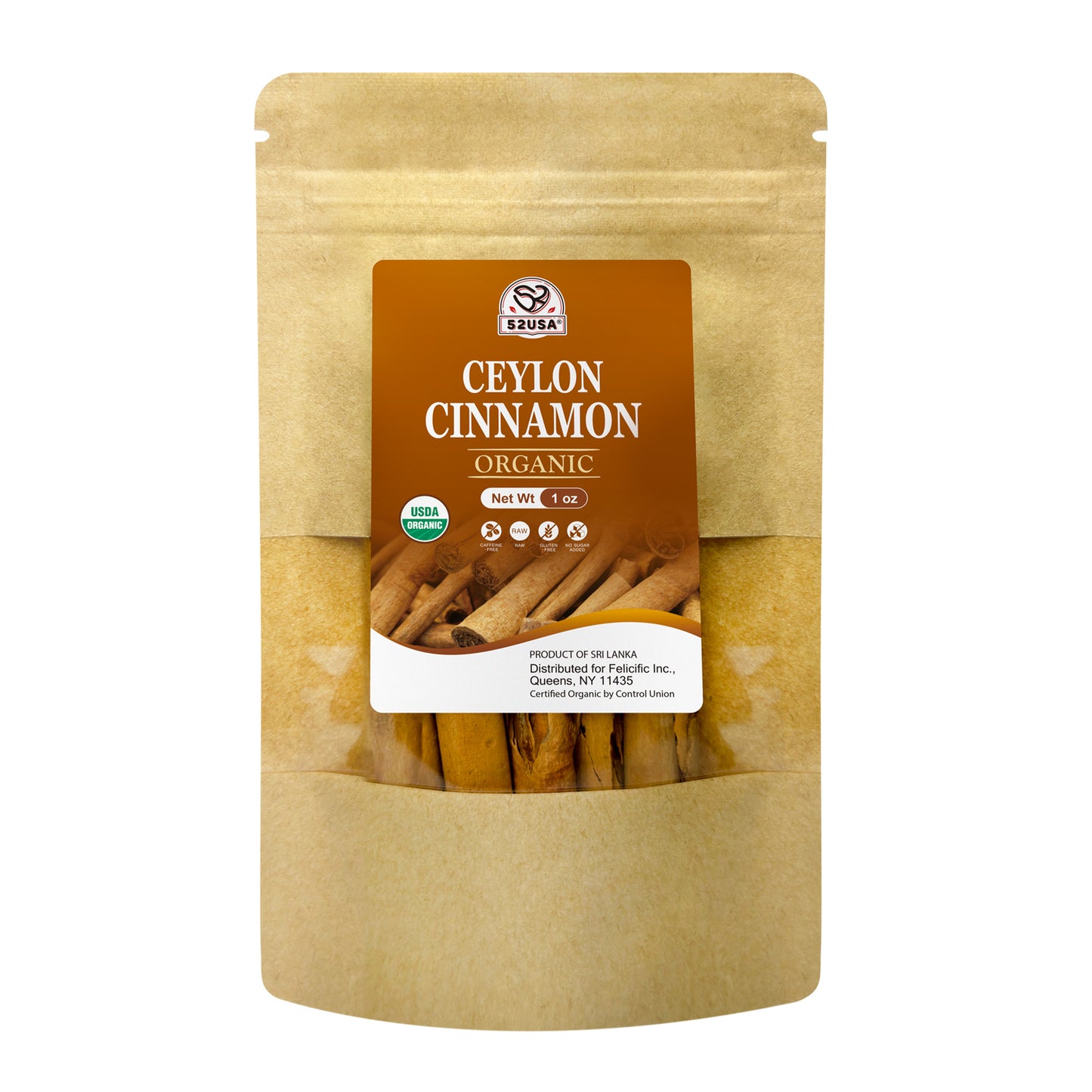 52usa Organic Ceylon Cinnamon Sticks, 1oz