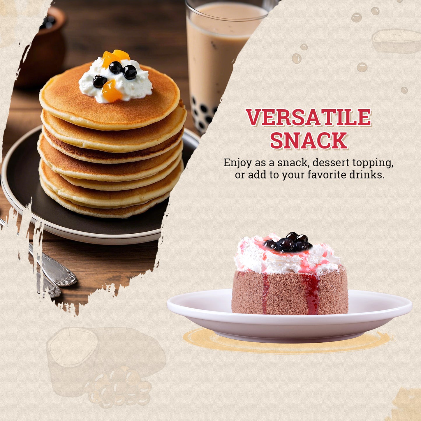 52USA Boba Tapioca Pearl, Black Sugar Flavor, Fresh Bubble Tea Pearl, 8.8 Oz (250 g), Black Tapioca Pearl For Bubble Tea, Ready in 5 Minutes (Pack of 1)