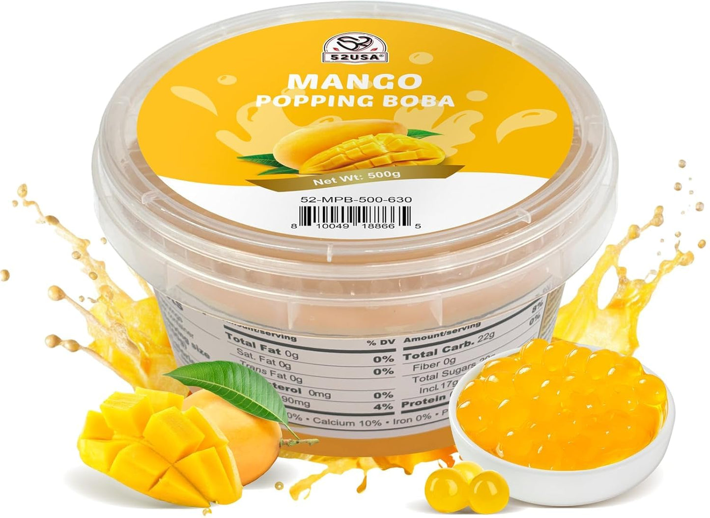 52USA Mango Flavor Popping Boba 3.2kg