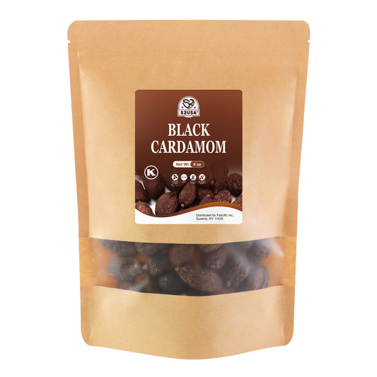 52USA Black Cardamom Pods – 4oz Kraft Bag