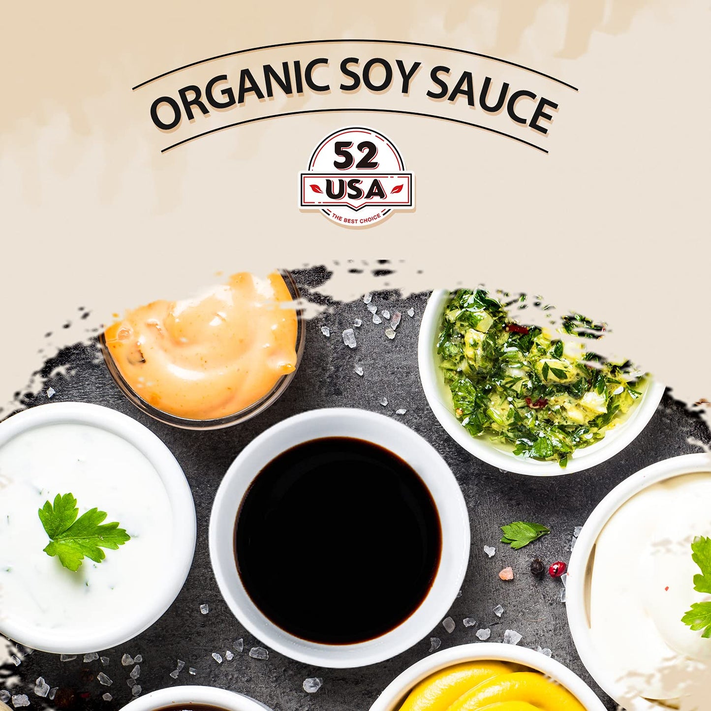 52USA Organic Soy Sauce – Low Sodium, 16.2oz