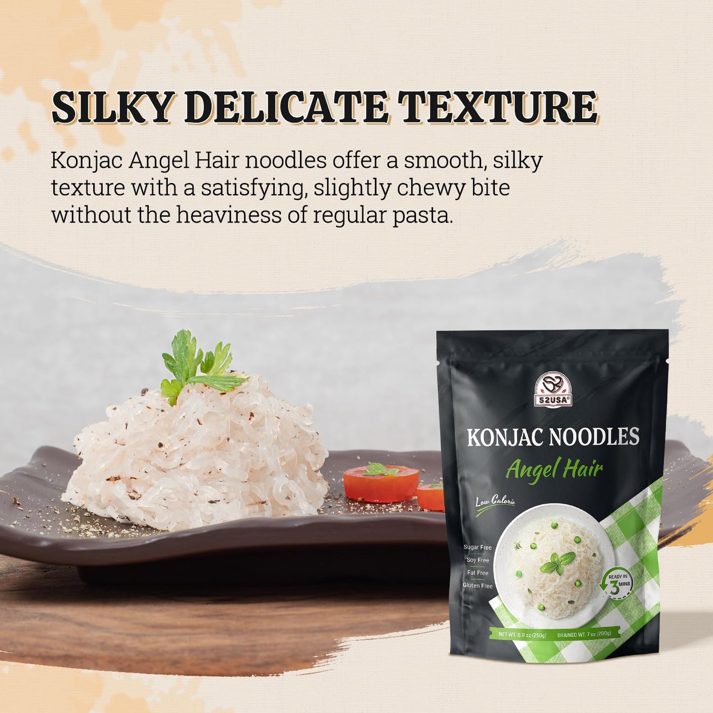 52USA Konjac Shirataki Noodles, Angel Hair, 6-Pack (52.8oz)