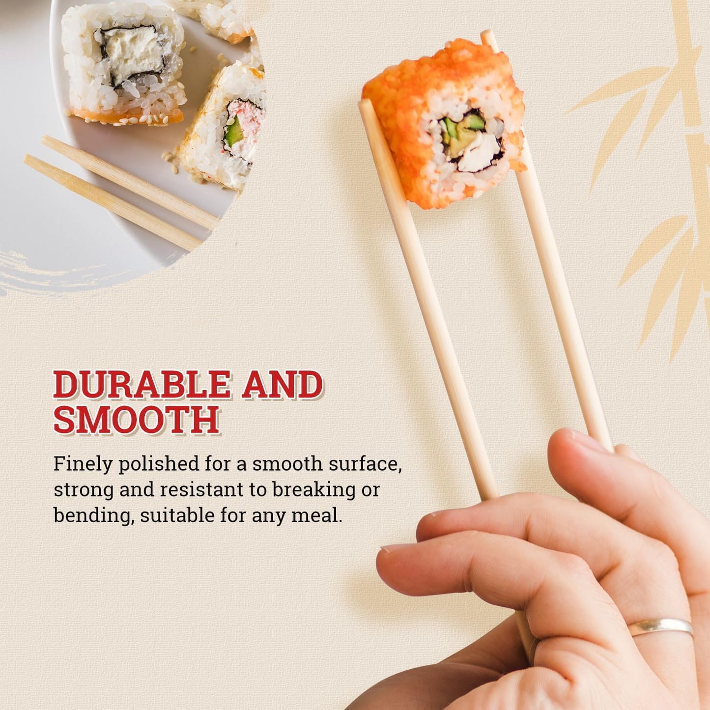 52USA Disposable Bamboo Chopsticks, 9" (100 Pairs)