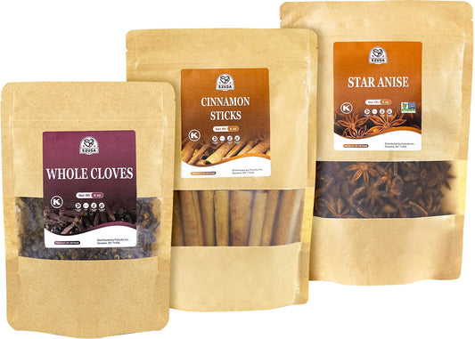 52USA Cinnamon Sticks, Star Anise, Whole Cloves – 4oz Each