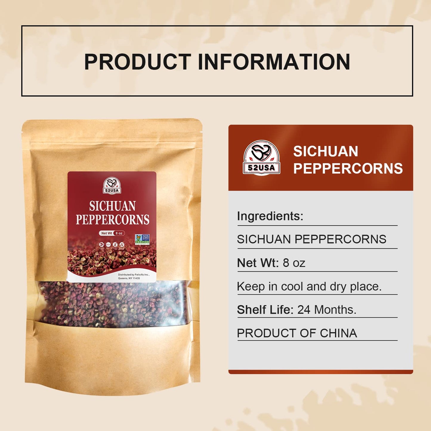 52USA Sichuan Red Peppercorns 8oz