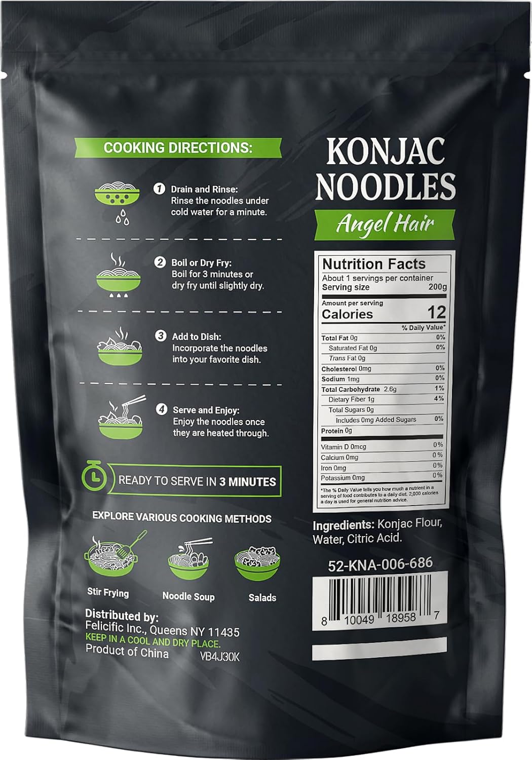 52USA Konjac Shirataki Noodles, Angel Hair, 6-Pack (52.8oz)