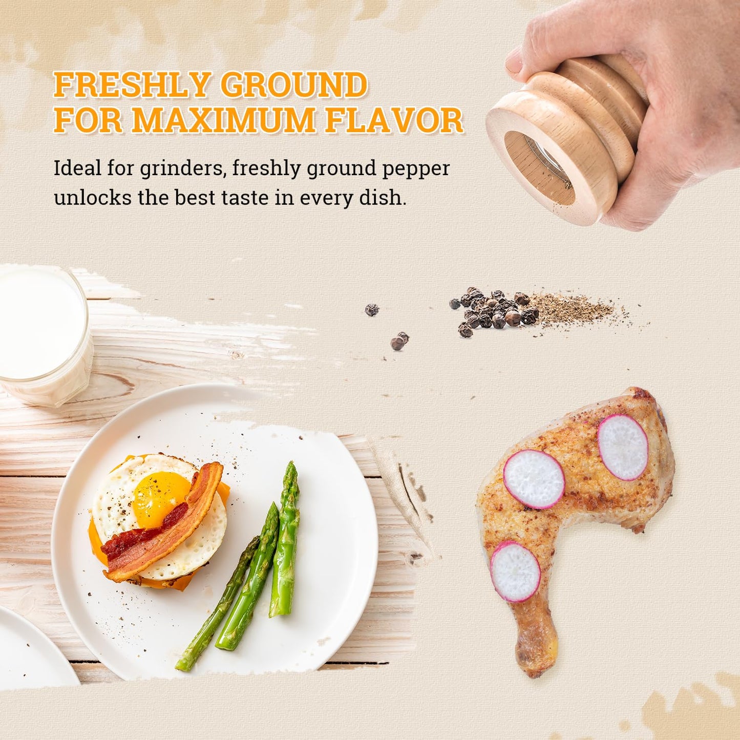 52USA Himalayan White Salt 39oz + Whole Black Peppercorns 18oz