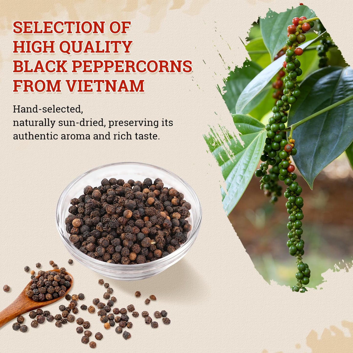 52USA Whole Black Peppercorns
