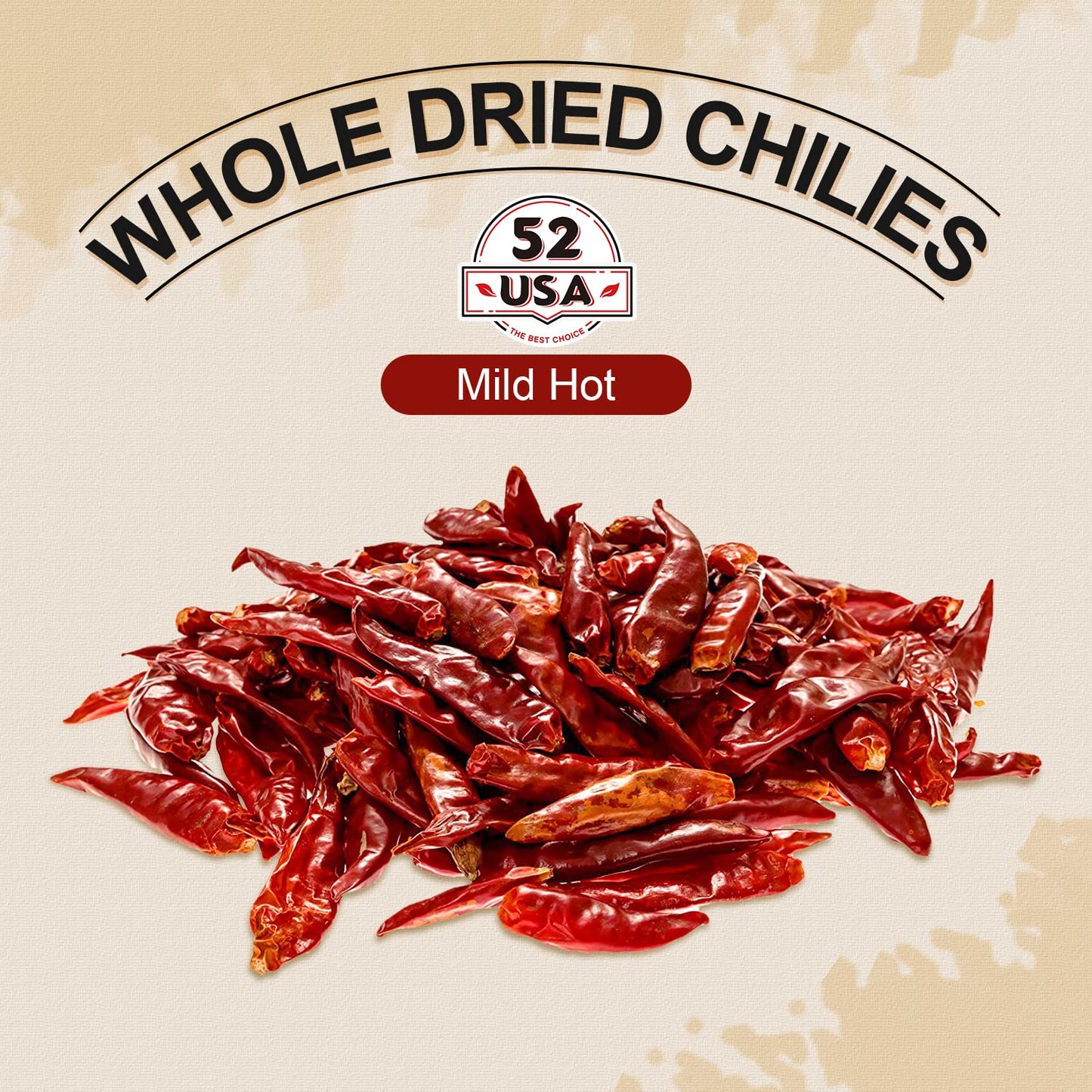 52usa Szechuan Red Whole Dried Chilis 4oz (Mild Hot)
