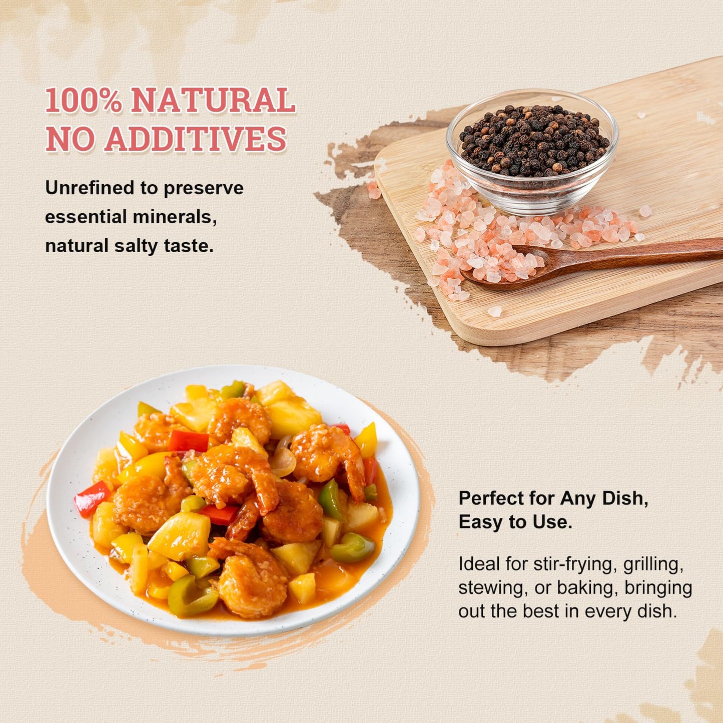 52USA Whole Black Peppercorns (18 oz) + Himalayan Pink Salt Coarse (39 oz)