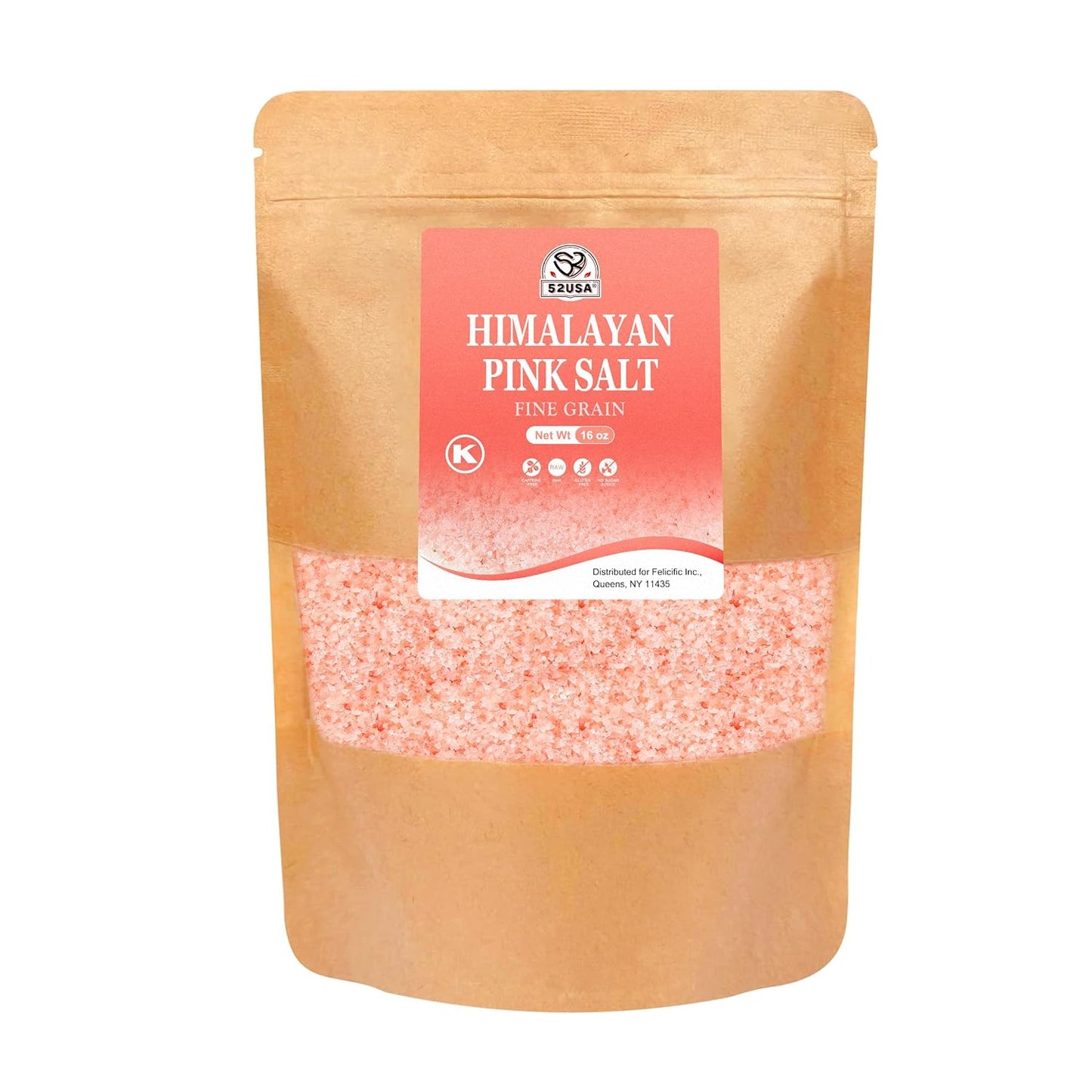 52USA Pink Himalayan Salt – Fine Grain, 1lb