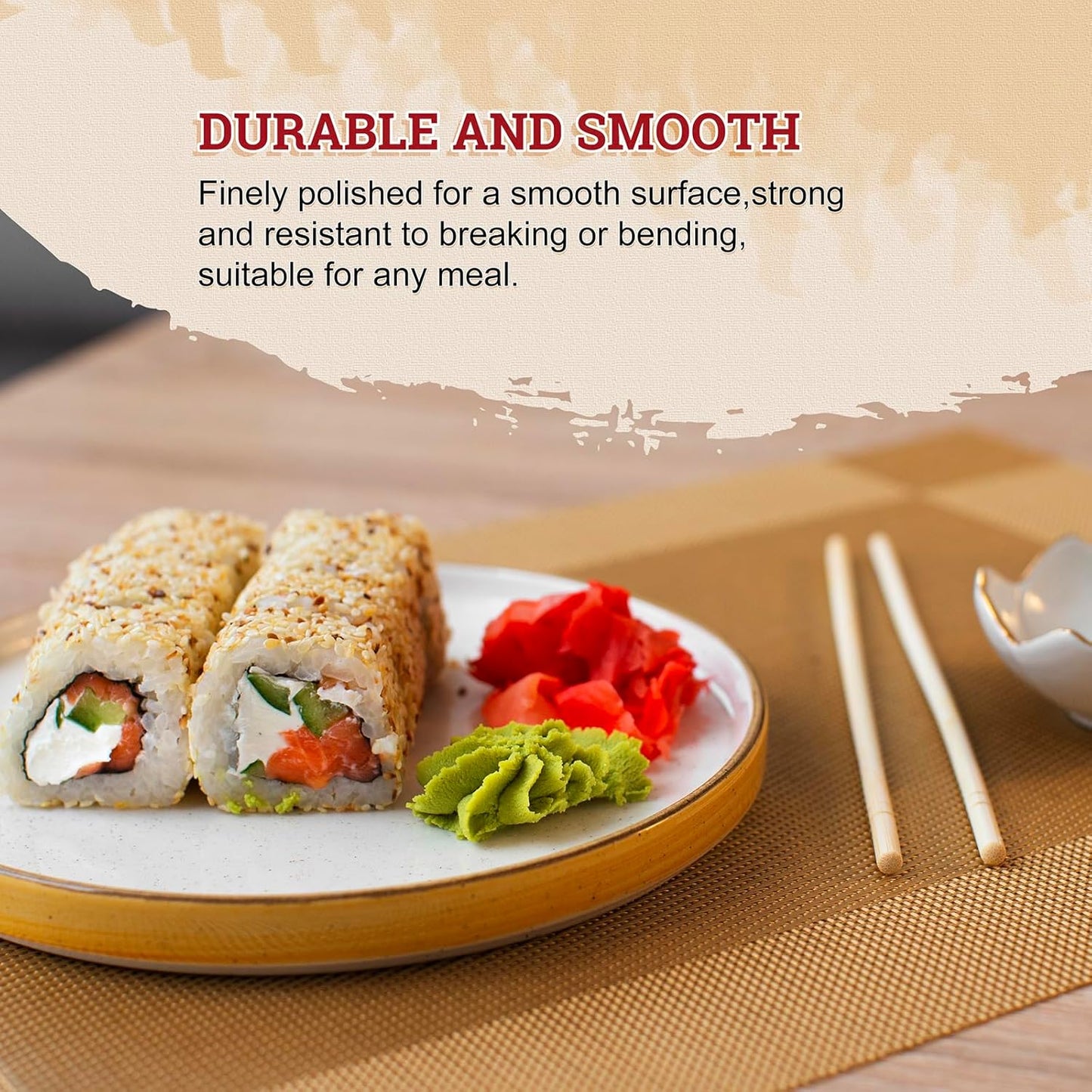 52USA Disposable Bamboo Chopsticks, 9" (1000 Pairs)
