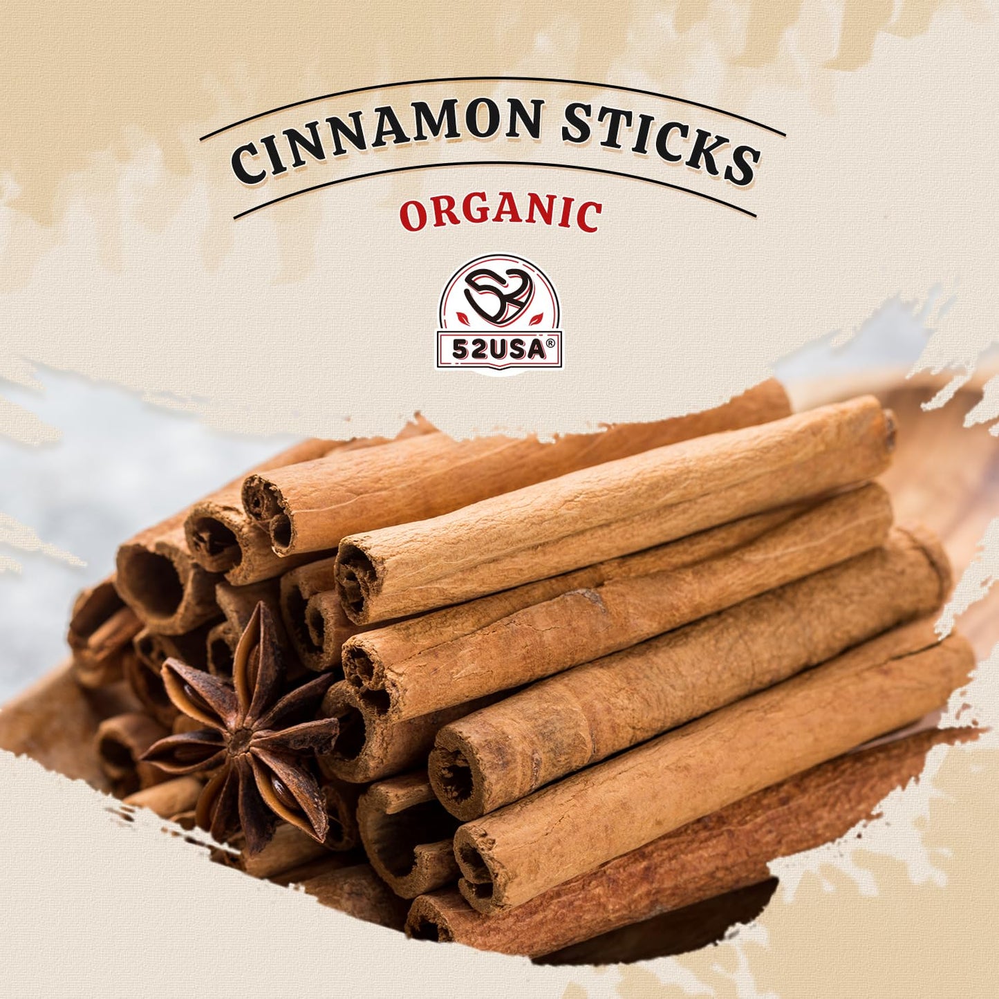 52USA Organic Cinnamon Sticks, 8oz
