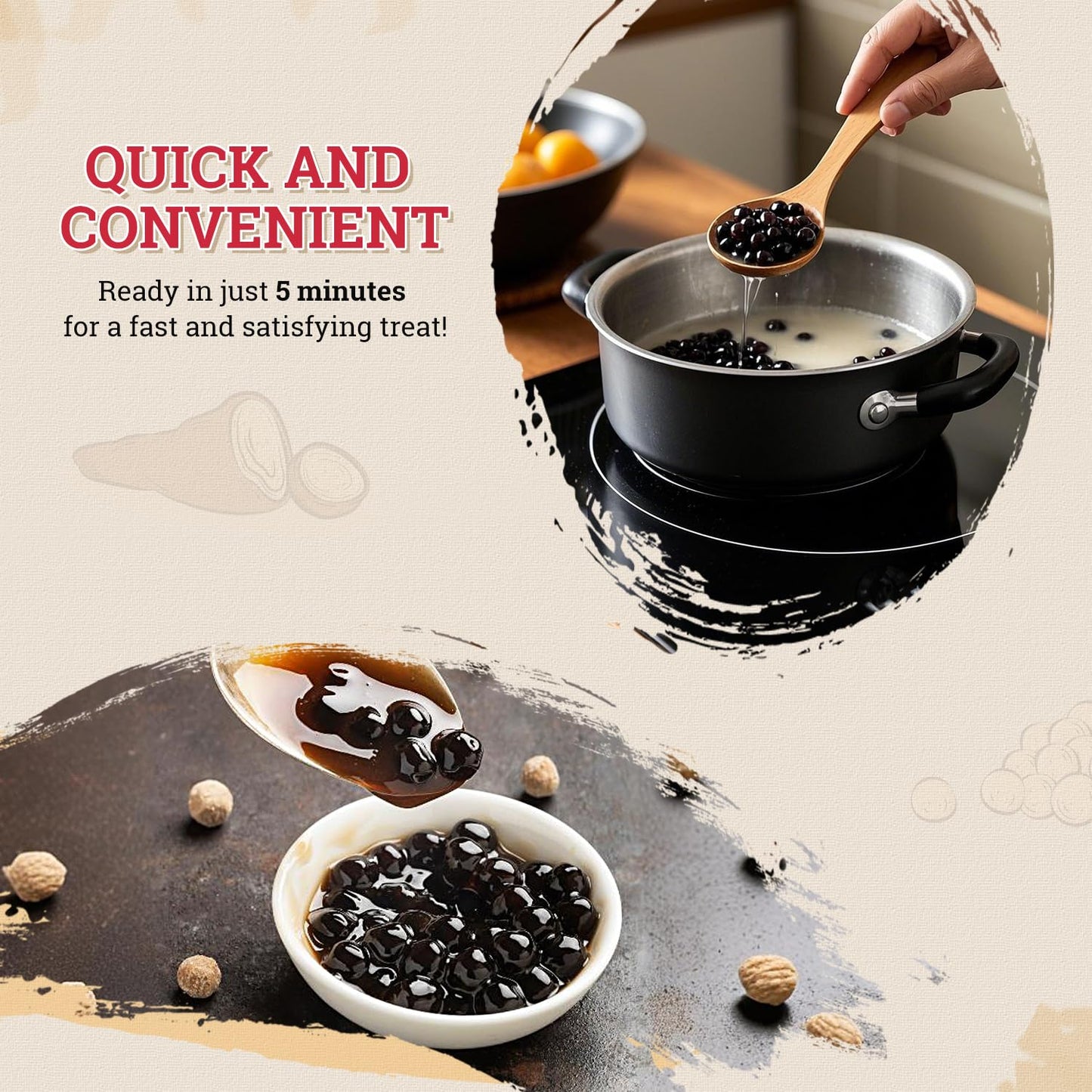 52USA Black Sugar Boba Tapioca Pearls – 8.8oz (250g), Pack of 1