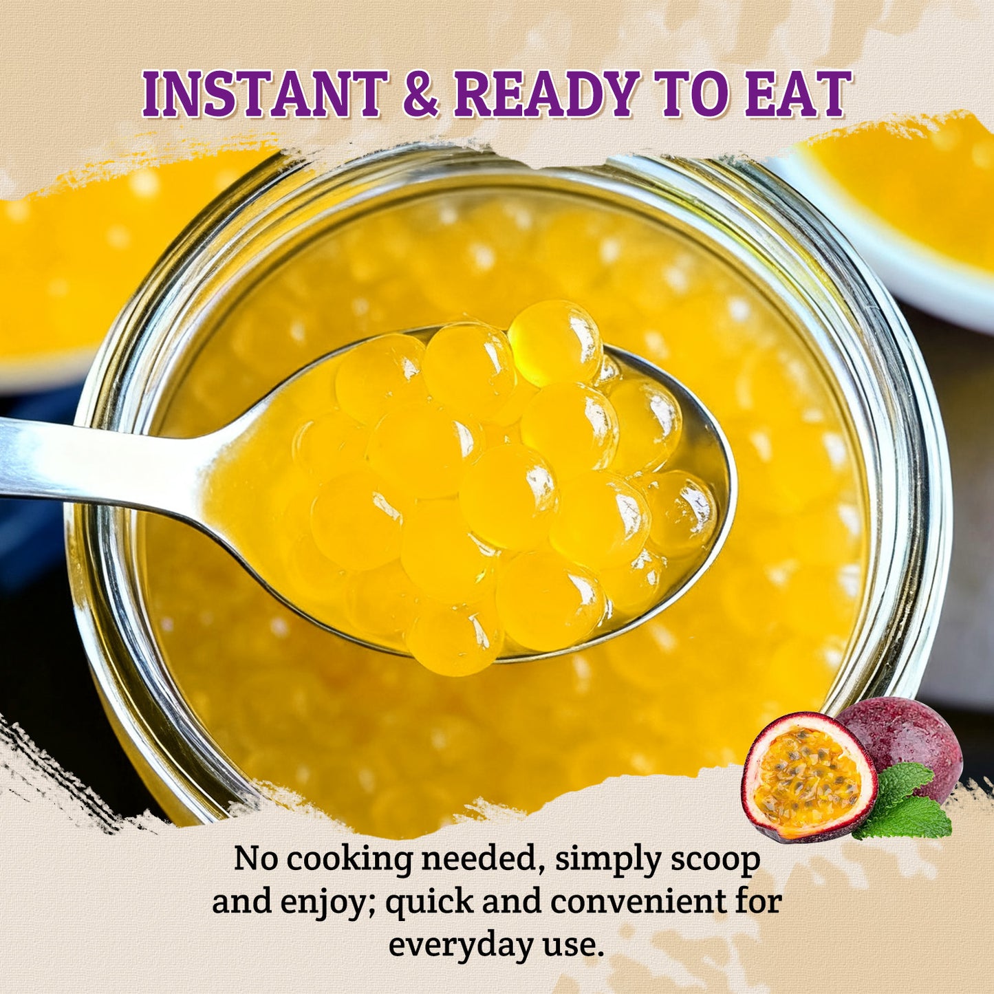 52USA Passion Fruit Popping Boba (7 lb / 3.2 kg)
