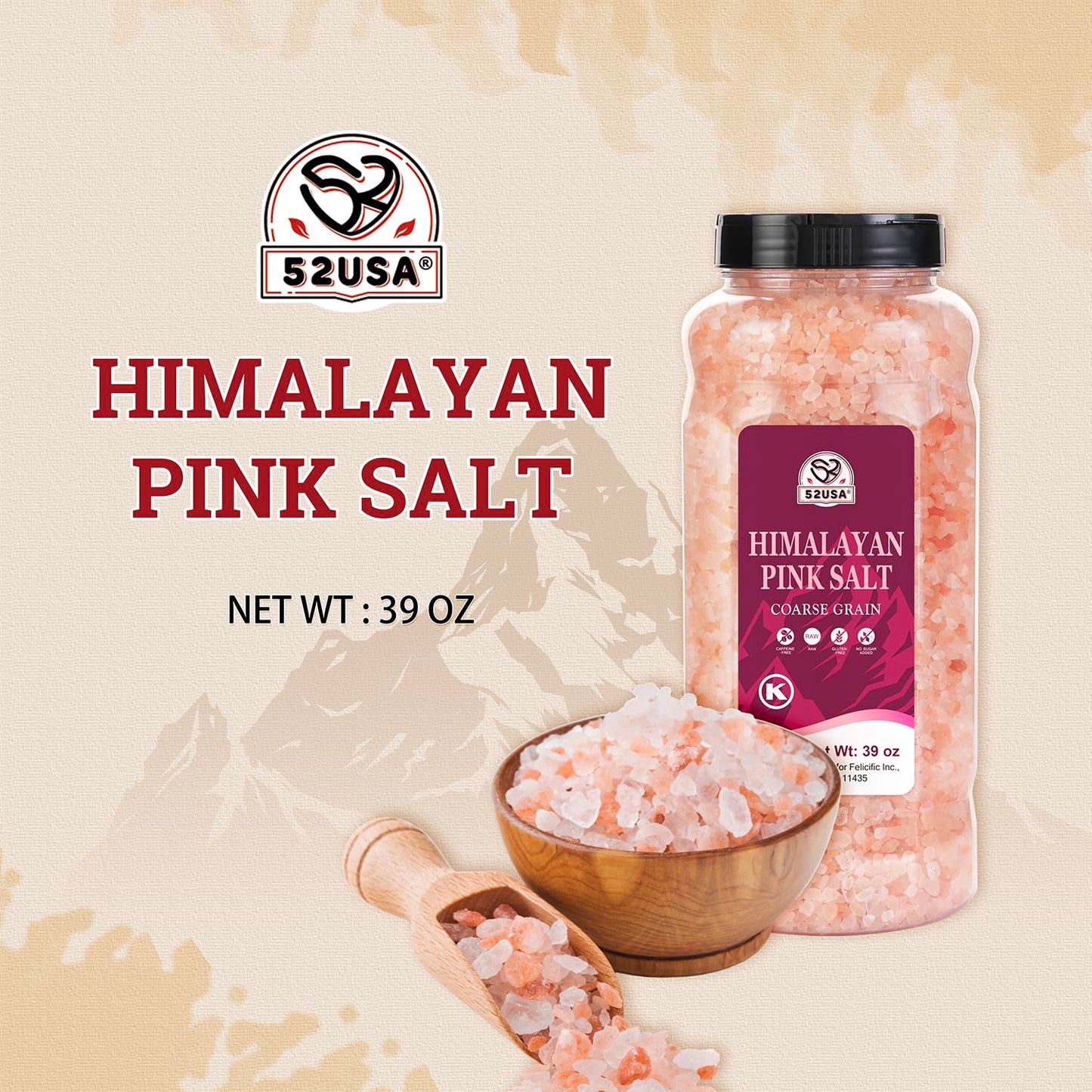 Himalayan Pink Salt, Coarse Grain, 39 oz