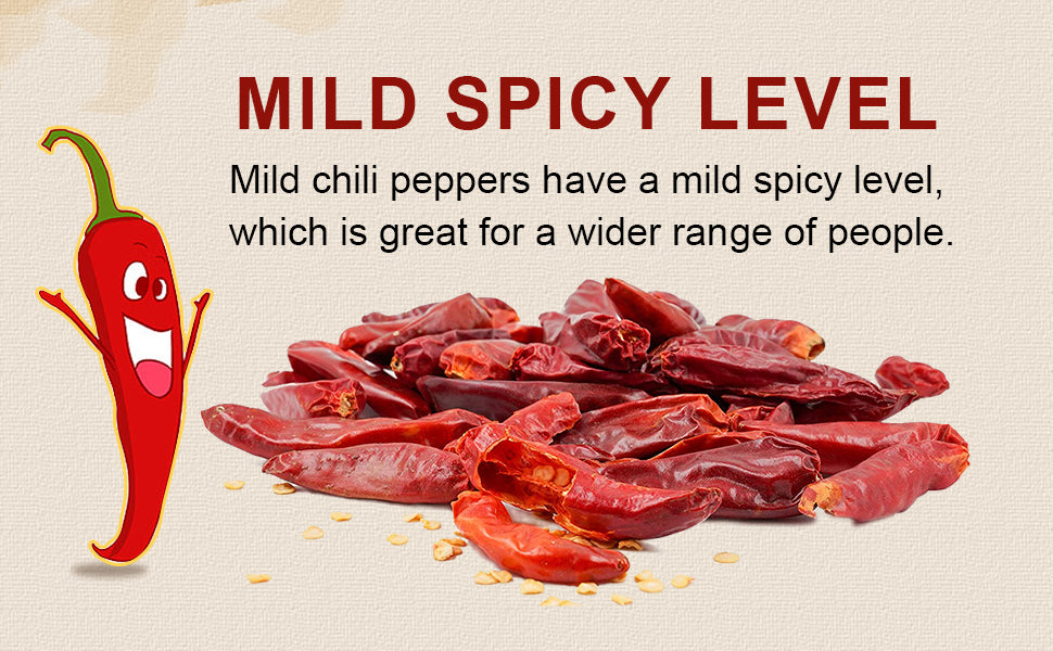 52USA Dried Chilli Peppers, Whole Dried Chilies 4 oz, Mild Spicy Chili Peppers, 100% Natural & Premium Sichuan Red Dry Chilis, Red Chili Peppers, Dry Sichuan Chile Peppers Great for Mexican Recipes