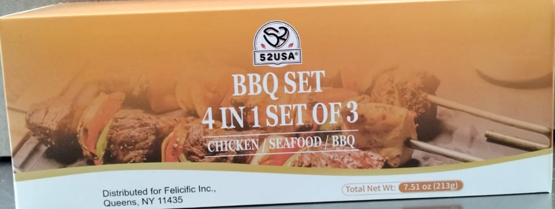 52USA BBQ Seasoning Set 4-in-1, Pack of 3, Includes Chicken, Seafood & BBQ Rubs for Grilling, Cooking & Barbecue