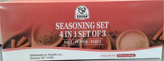 52usa Seasoning set 4in1 set of 3 (Pepper/Salt/Pasta)