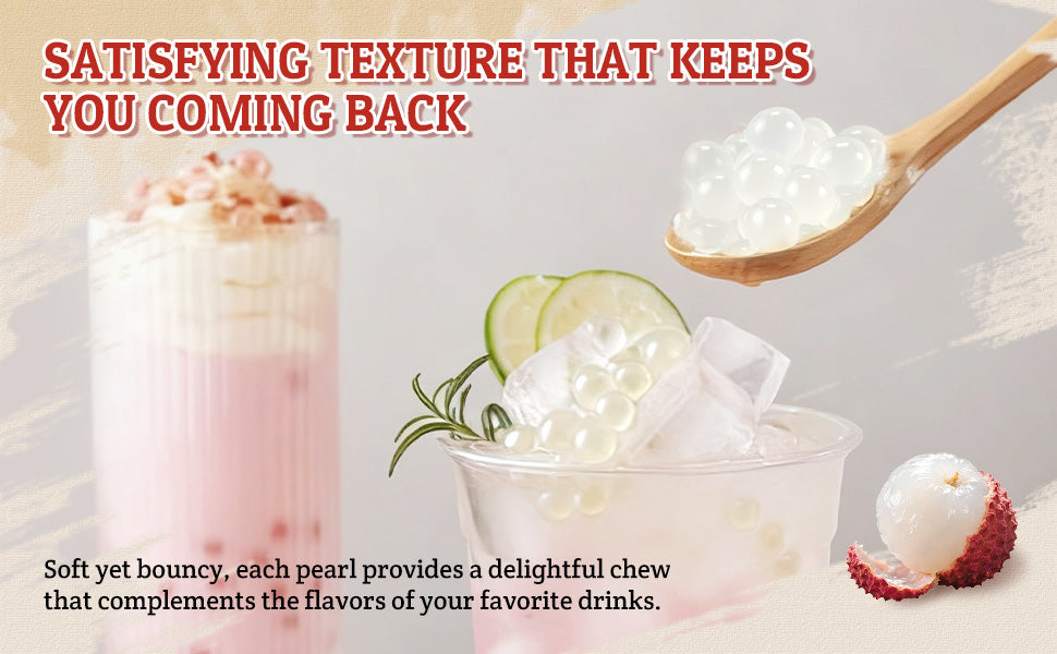 52USA 7.05 lb Lychee Popping Boba Peals, Bursting Popping Boba for Bubble Tea, Beverages, Ice Cream, Shakes, Yogurt, Desserts, Smoothies & Drinks Toppings(3.2kg)