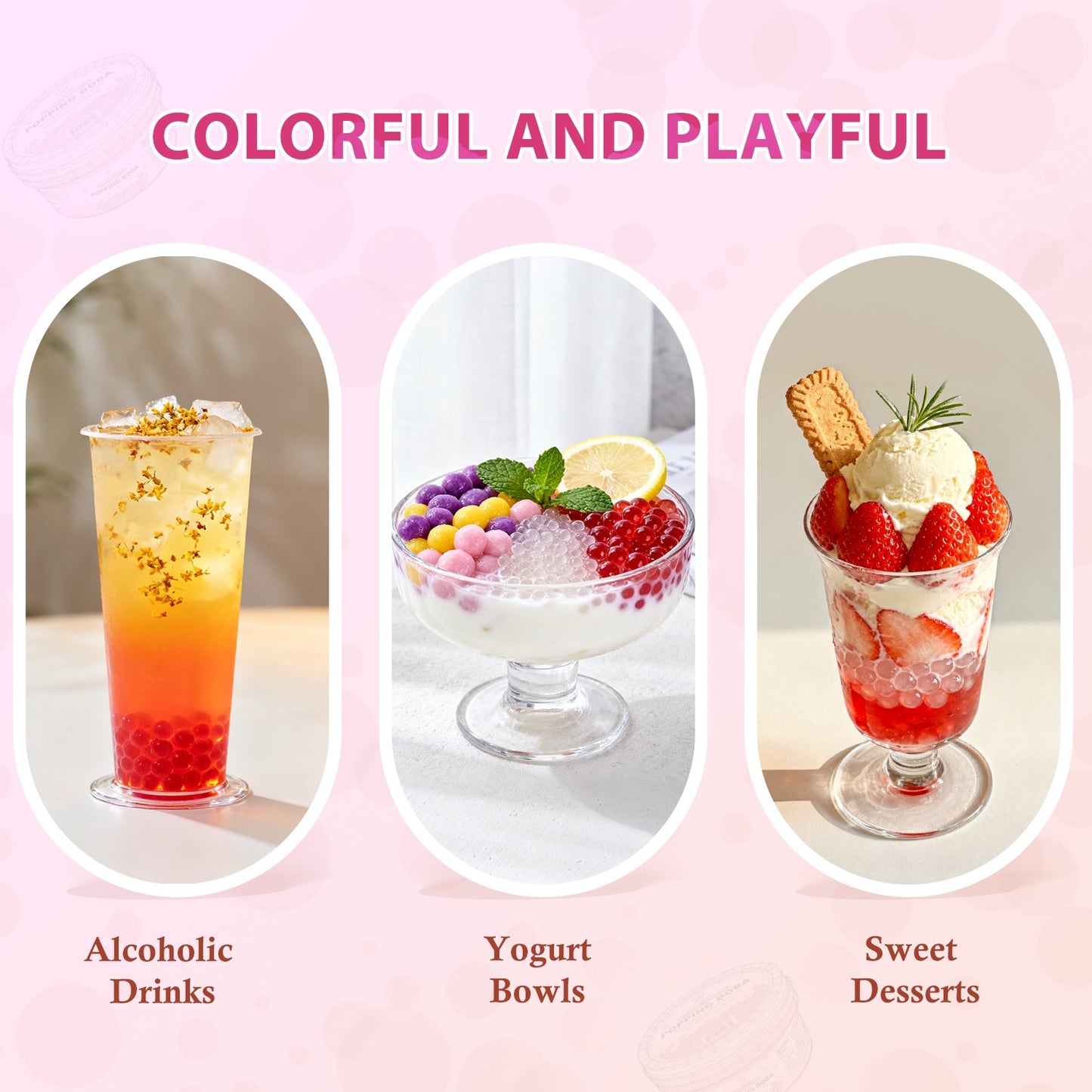 52USA Taro Strawberry Bubble Tea Kit: Taro Powder 1kg + Strawberry Popping Boba 550g – DIY Summer Drink Duo