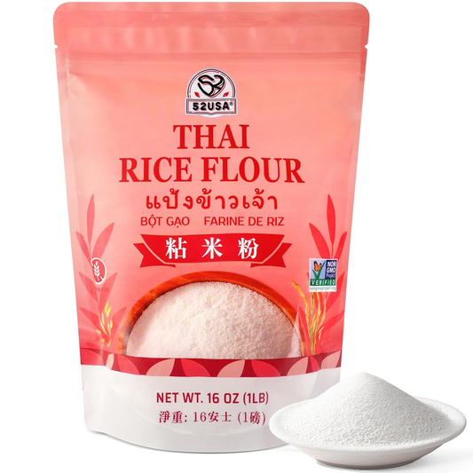 52USA Thai Rice Flour 1 Pound, 16 Ounce (Pack of 1), Rice Flour for Baking or Cooking, Product of THAILAND, All Natural White Rice Flour 1 Pound
