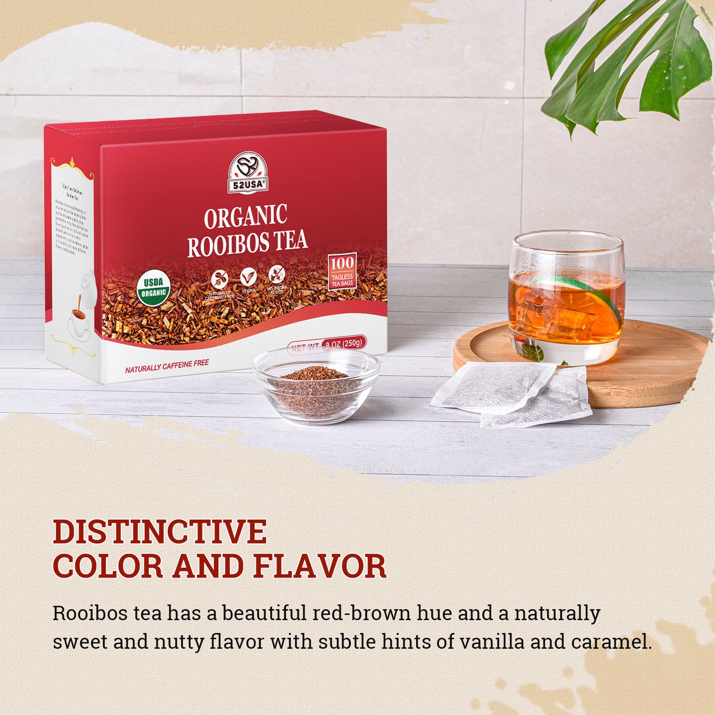 52USA Organic Rooibos Tea, 100 Bags