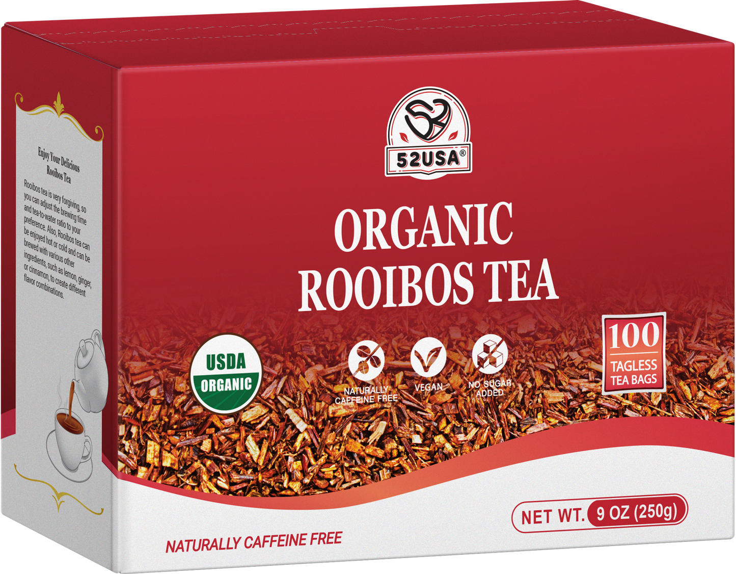 52USA Organic Rooibos Tea, 100 Bags