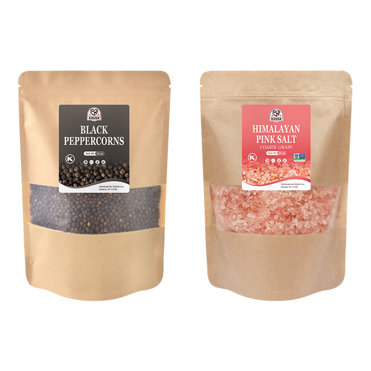 52usa Whole Black Peppercorns 12 oz + Himalayan Pink Salt (Coarse Grain) 2 lb