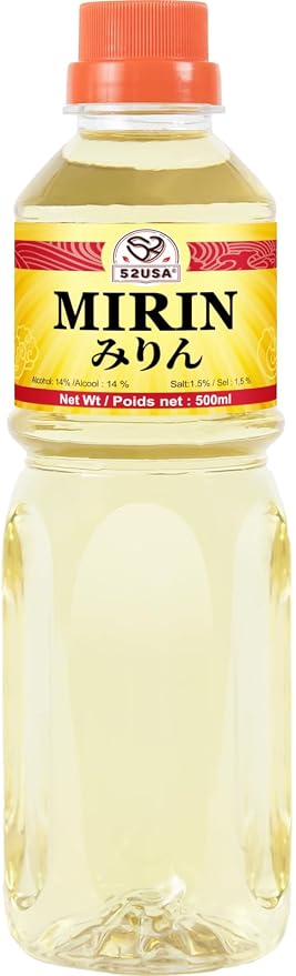 52USA Mirin Cooking Wine, Authentic Japanese Seasoning for Sauces Japanese Mirin for Teriyaki Sauce, Marinades, and Glazes, 16.9 FL OZ Bottle