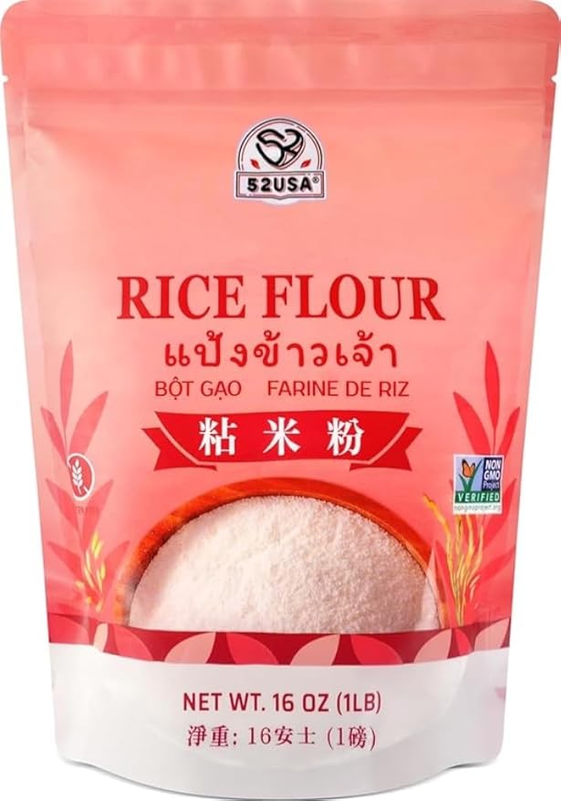 52USA Thai Rice Flour 1 Pound, 16 Oz (Pack of 1), Product of THAILAND | Rice Flour for Baking or Cooking, All Natural, White Rice Flour