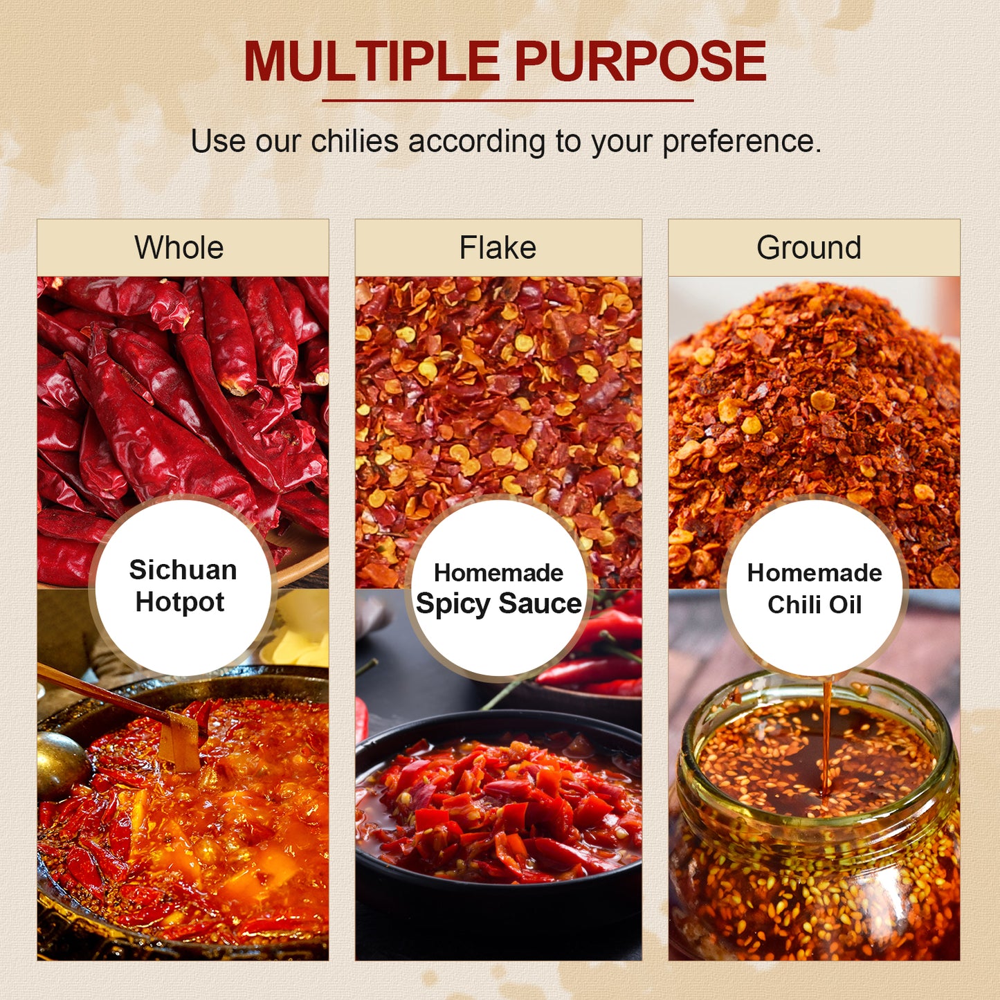 52USA Dried Chilli Peppers, Whole Dried Chilies 4 oz, Mild Spicy Chili Peppers, 100% Natural & Premium Sichuan Red Dry Chilis, Red Chili Peppers, Dry Sichuan Chile Peppers Great for Mexican Recipes