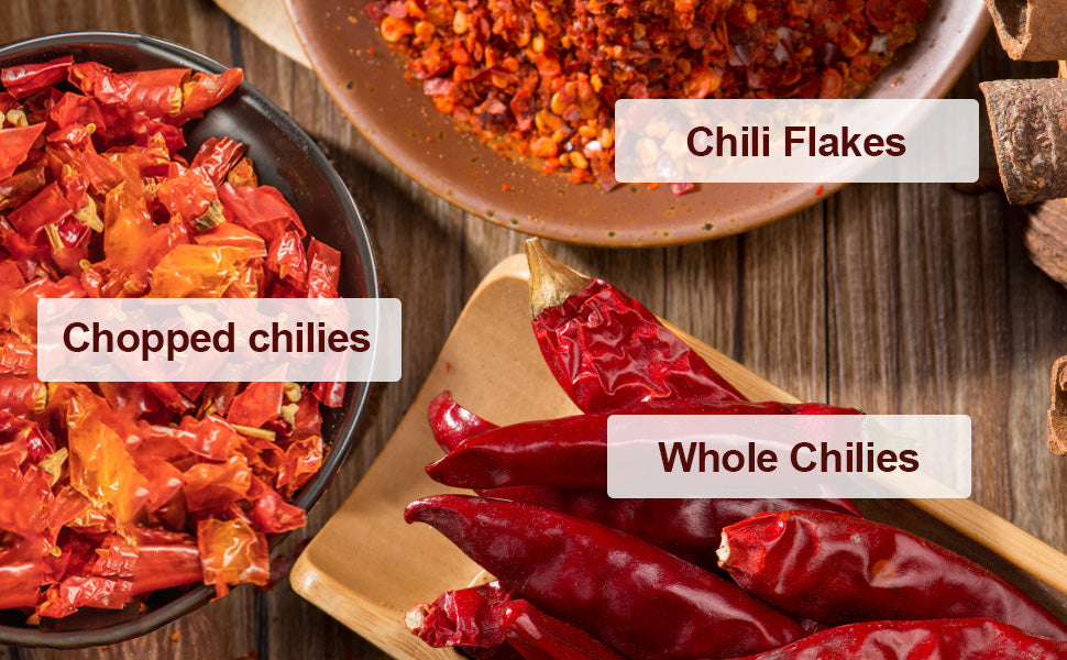 52USA Dried Chilli Peppers, Whole Dried Chilies 4 oz, Mild Spicy Chili Peppers, 100% Natural & Premium Sichuan Red Dry Chilis, Red Chili Peppers, Dry Sichuan Chile Peppers Great for Mexican Recipes
