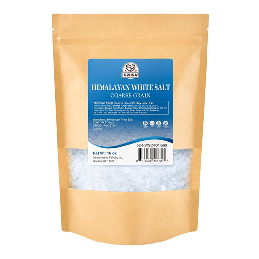 52USA Himalayan White Salt Coarse Grain, 1lb