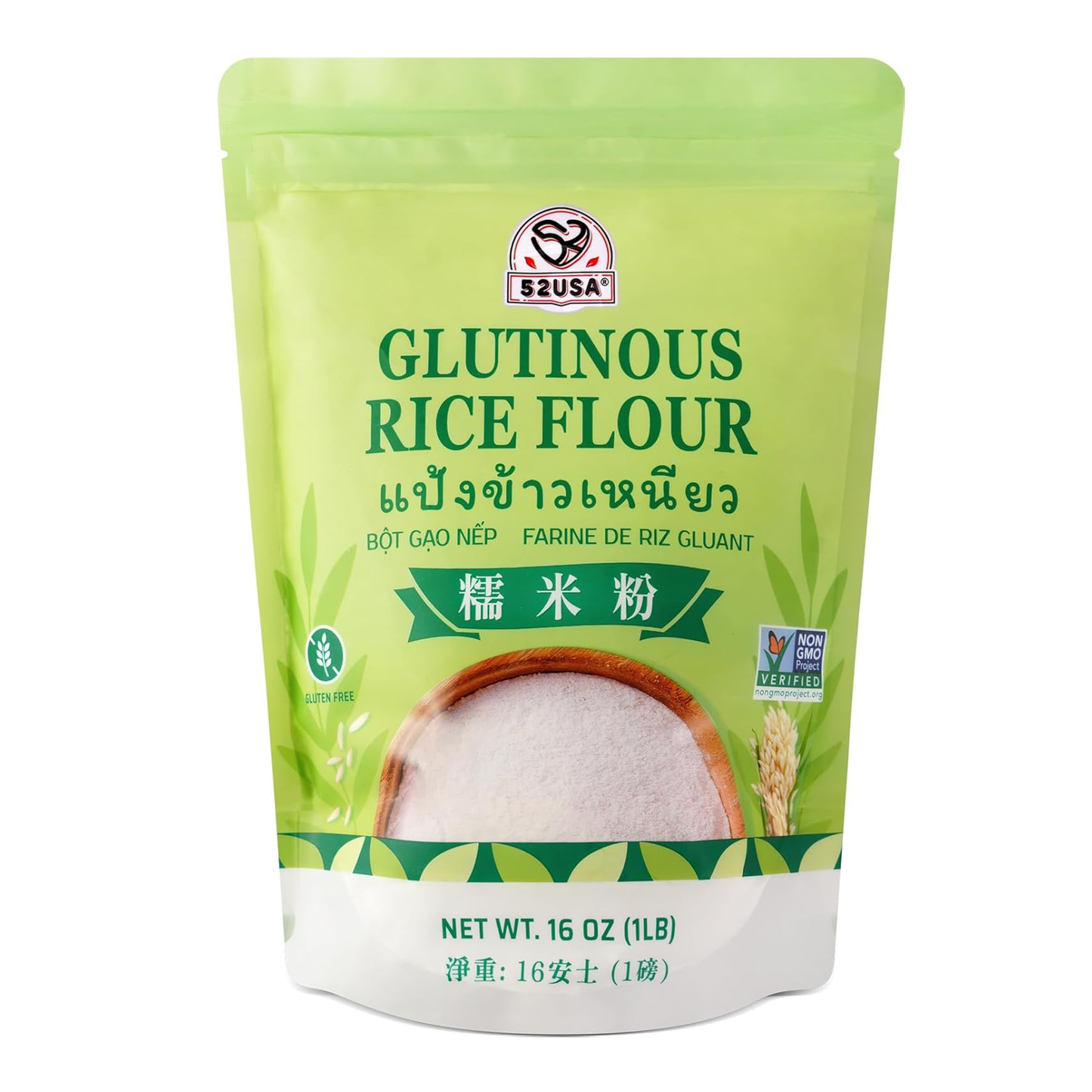 52USA Glutinous Rice Flour – 16oz, All-Natural