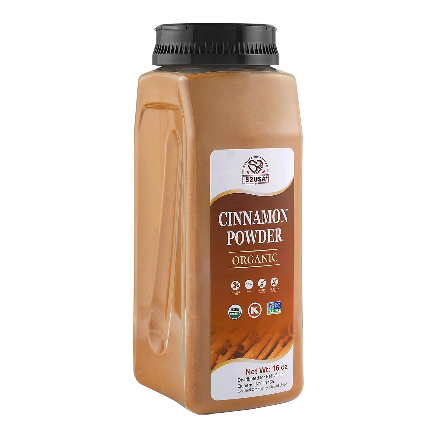 52USA Organic Cinnamon Powder – 1lb (16oz), Pure & Additive-Free
