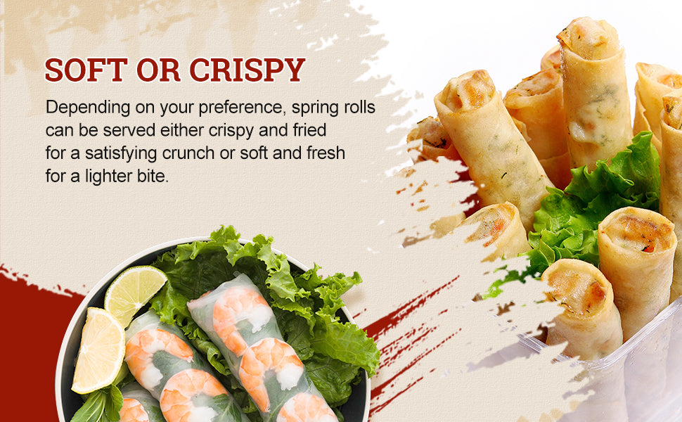 52USA Rice Paper, 1 Pack, Rice Paper Wrappers, Fresh Spring Roll & Dumplings-34 Sheets, Gluten-Free Wonton Wrapper, Vegan, Low Carb, Vietnamese Rices Wraps (Round, 22cm)