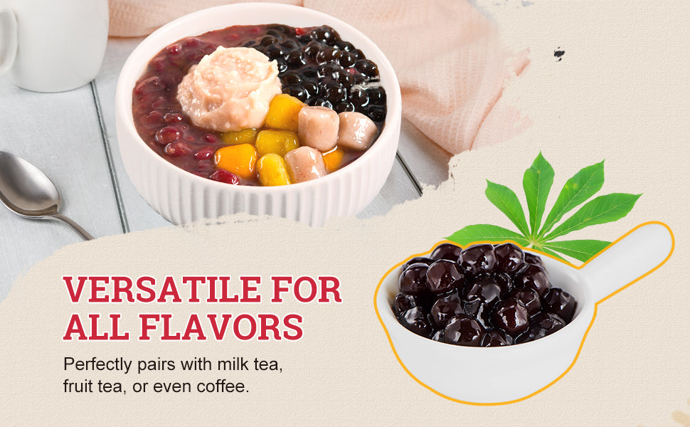 52USA Boba Tapioca Pearl, Black Sugar Flavor, Fresh Bubble Tea Pearl, 8.8 Oz (250 g), Black Tapioca Pearl For Bubble Tea, Ready in 5 Minutes (Pack of 1)
