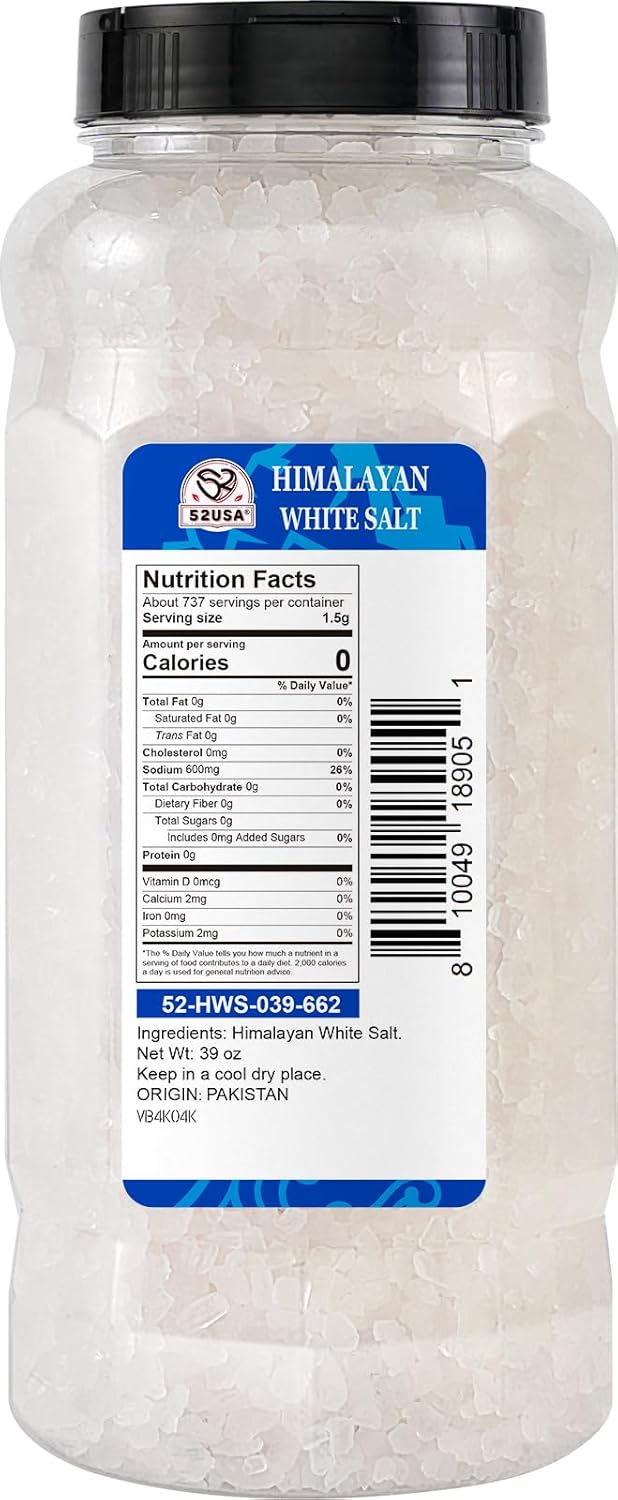 52USA Himalayan White Salt Coarse, 39oz