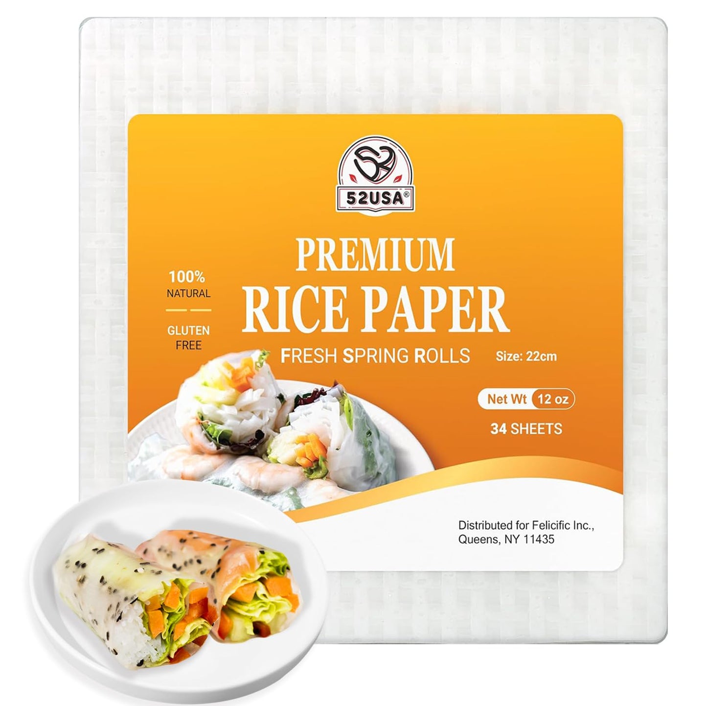 52USA Square Rice Paper