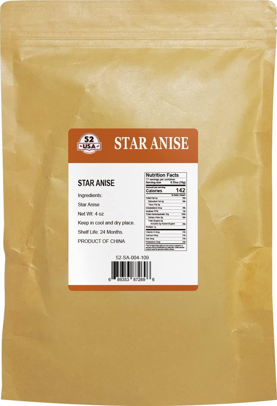 52USA Star Anise Whole, 4oz