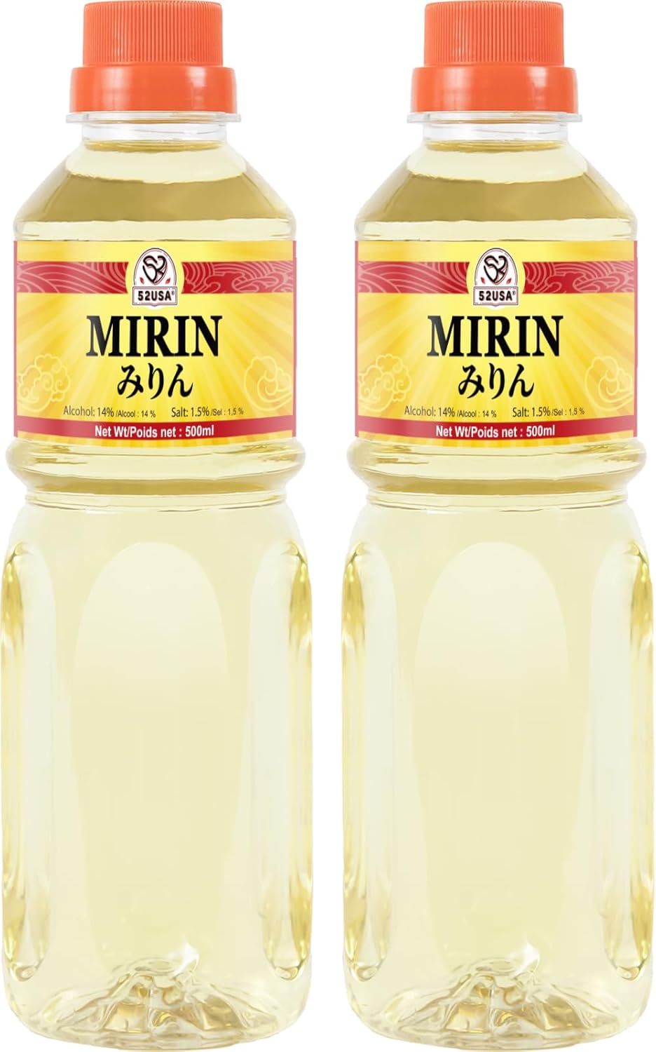 52USA Mirin Cooking Wine 16.9 FL OZ X2, Red Rice Cooking Wine & Seasoning Homemade Sauces, Marinades, Glazes, Salad Dressings, Sushi Rice, Ramen Noodles | Mirin Sauce & Seasoning Homemade Sauces, Marinades, Glazes, Salad Dressings