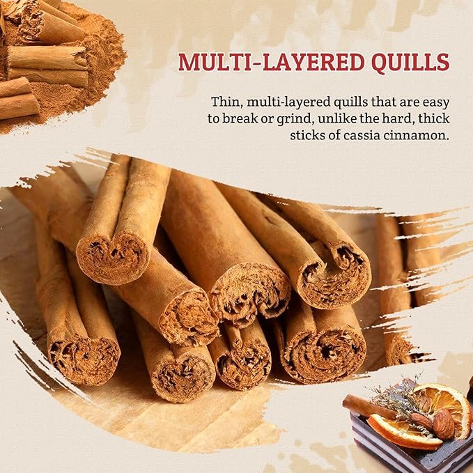 52USA Ceylon Cinnamon Sticks 1 Lb (16 oz), Whole Ceylon Cinnamon Stick, Perfect for Baking, Cooking & Beverages, Non-GMO, Kosher Certified - Cassia Cinnamon from Sri Lankan (453g)