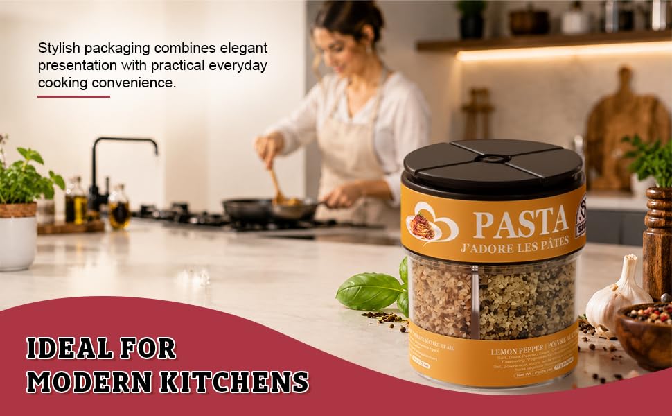 52USA 4-in-1 Seasoning Shaker Set of 3, Assorted Multi Flavor Spice Blends–Himalayan & Black Salt, Garlic & Chili Pepper, Salt Pepper Pasta Mix, All Purpose Condiment Kit for Cooking Grilling Pasta