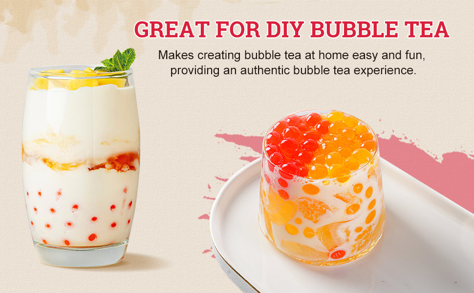 52USA Passion Fruit & Strawberry Popping Boba Duo: Passion Fruit 3.2kg + Strawberry 500g – DIY Topping Kit for Bubble Tea & Summer Drinks