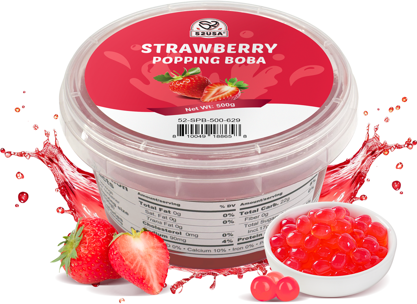 52USA Mango & Strawberry Popping Boba Duo: Mango 3.2kg + Strawberry 500g – DIY Topping Kit for Bubble Tea & Summer Drinks